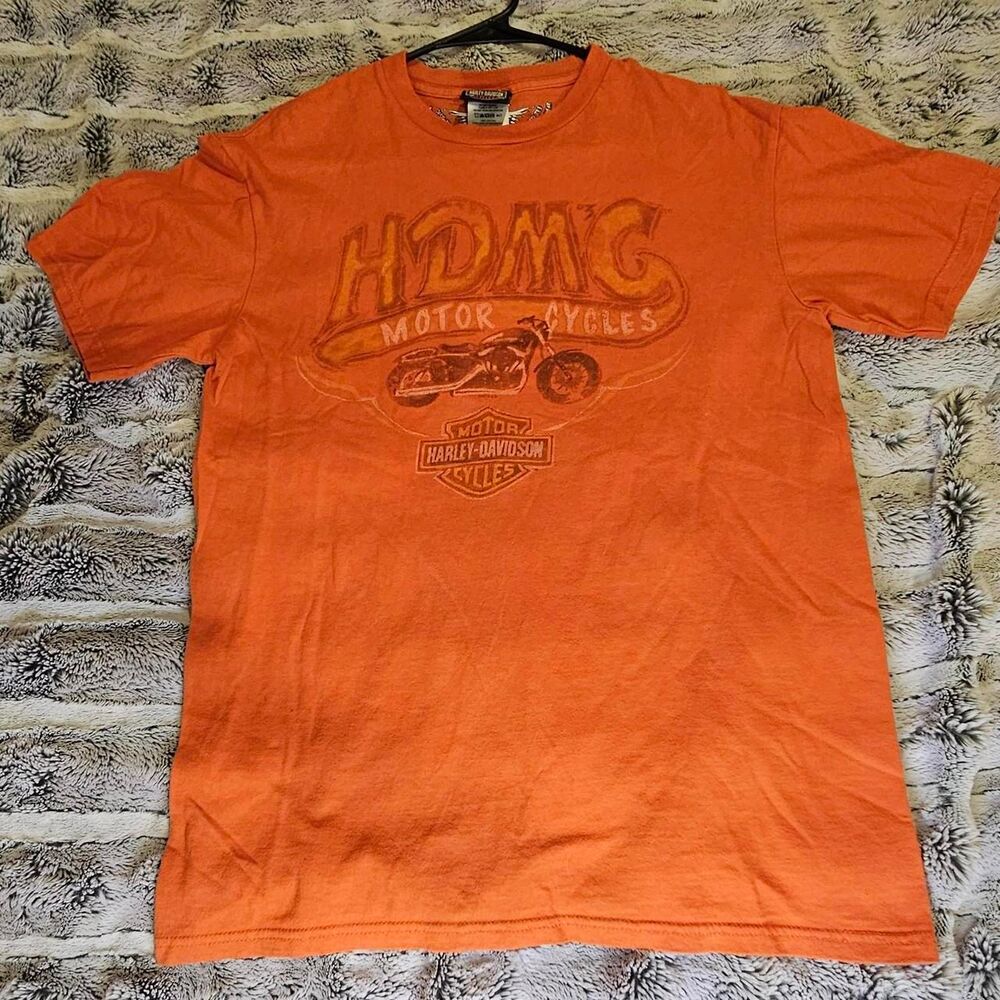Harley-davidson Men's Orange T-shirt
